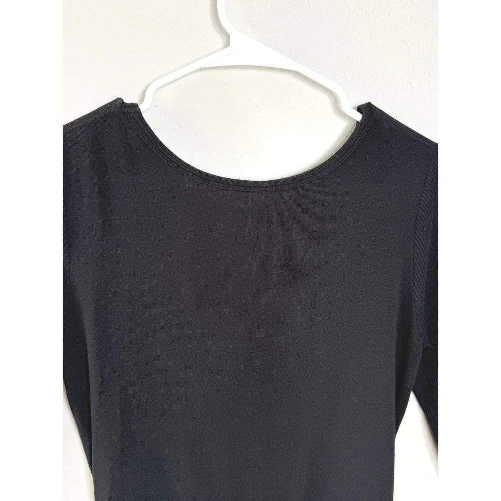 Alo Yoga Long Sleeve Top Women S Black Ribbed Twist Front Athleisure Balletcore‎